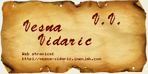 Vesna Vidarić vizit kartica